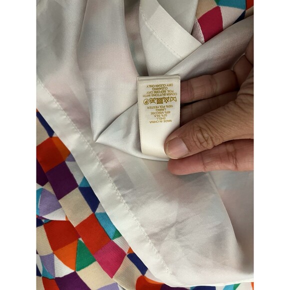 Kate Spade Geometric Print Sheath Dress 14 Kaledisope Artsy Funky Fun No Button - Picture 3 of 6